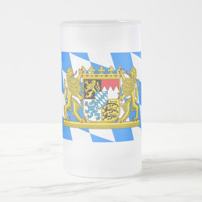 Bavaria Coat of arms Frosted Glass Beer Mug (Center)