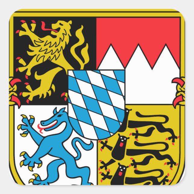 Bavaria (Germany) Coat of Arms Square Sticker (Front)