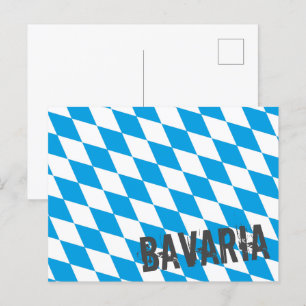 Bavaria Germany Diamond Flag Design Holiday Postcard