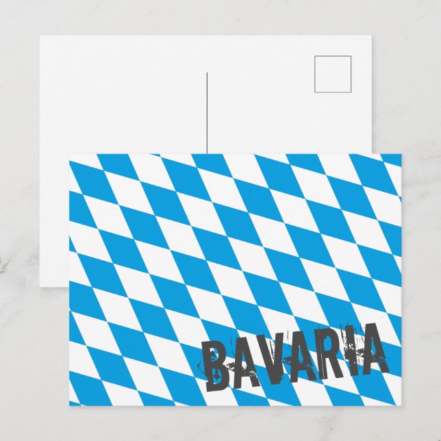 Bavaria Germany Diamond Flag Design Holiday Postcard (Front/Back)