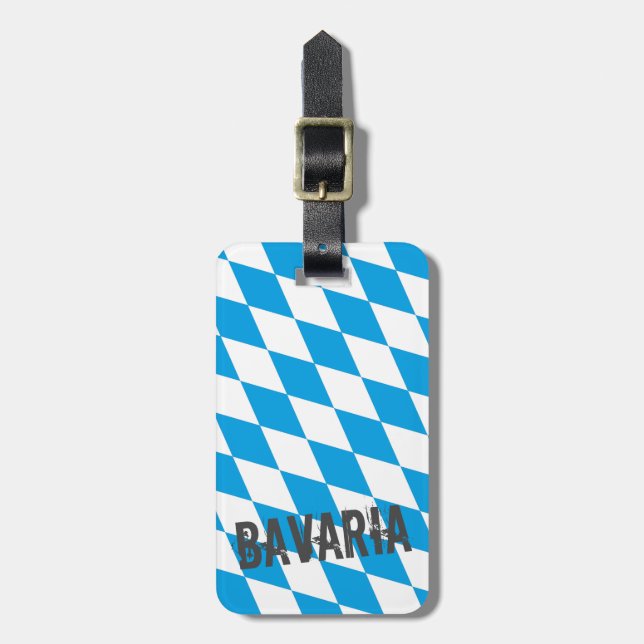 Bavaria Germany Diamond Flag Design Luggage Tag (Front Vertical)