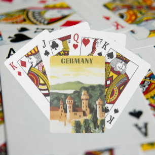 Bavaria, Germany, German Castle Vintage Travel Art Playing Cards