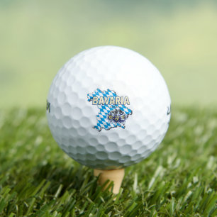 Bavaria Germany Retro Federal State Map Edelweiss Golf Balls