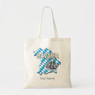 Bavaria Germany Retro Federal State Map Edelweiss Tote Bag
