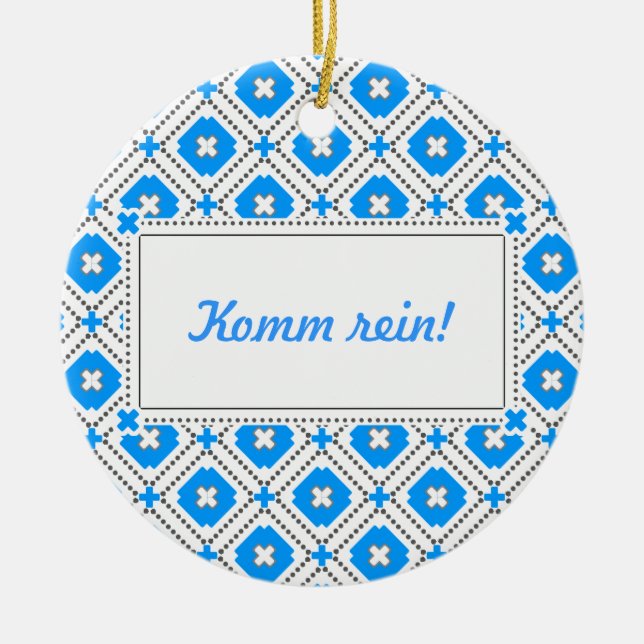 Bavaria Pattern Ceramic Tree Decoration (Front)