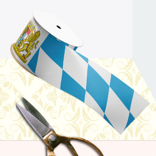 Bavaria Ribbon, Emblem, patriotic, Bavarian Flag Grosgrain Ribbon