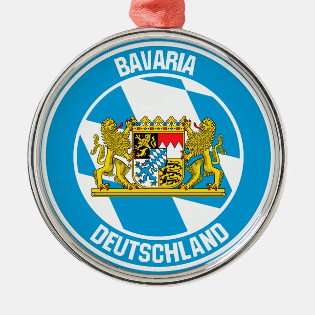 Bavaria Round Emblem Metal Tree Decoration (Front)