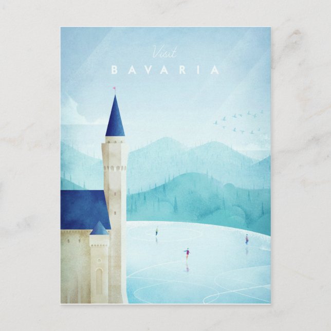 Bavaria Vintage Travel Poster - Art Postcard (Front)