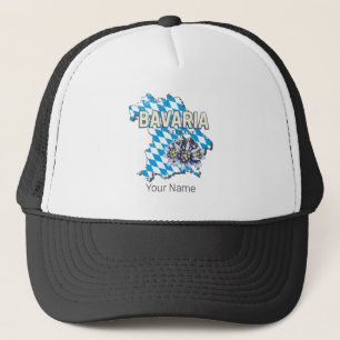 Bavaria with Vintage Map and Edelweiss Design Trucker Hat