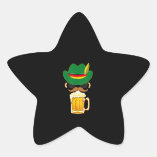 Bavarian Alpine Hat Funny German Beer Drinking Star Sticker