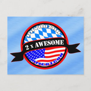 Bavarian American 2x Awesome Design Postcard