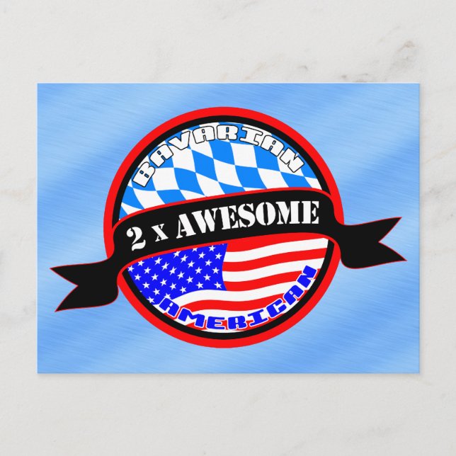 Bavarian American 2x Awesome Design Postcard (Front)