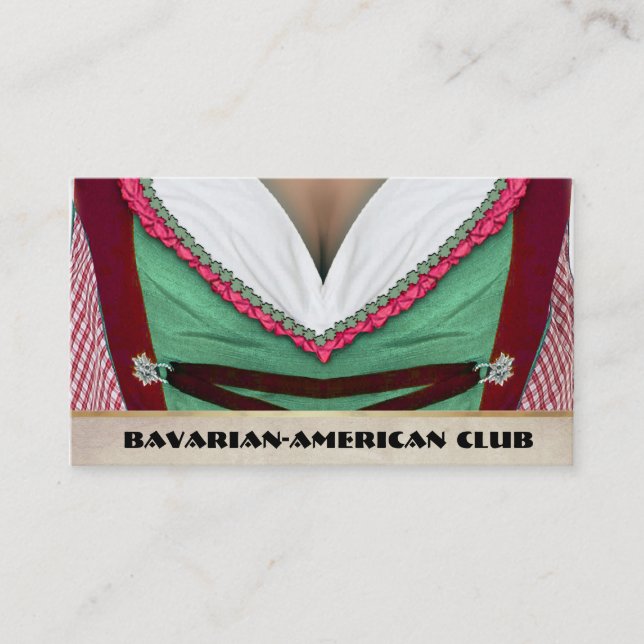 Bavarian-American Club Business Card (Front)