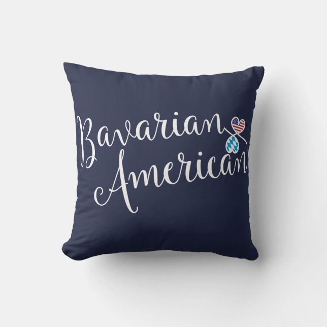 Bavarian American Entwined Hearts Throw Cushion (Front)
