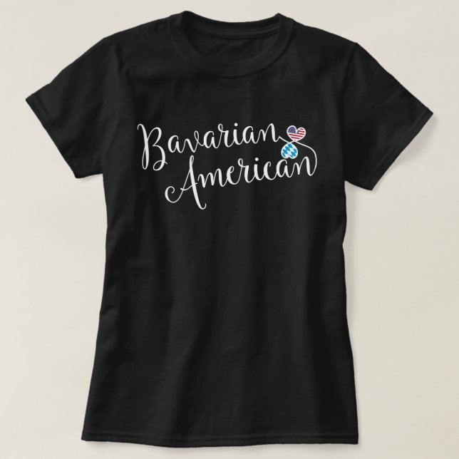 Bavarian American Entwinted Hearts T-Shirt (Design Front)