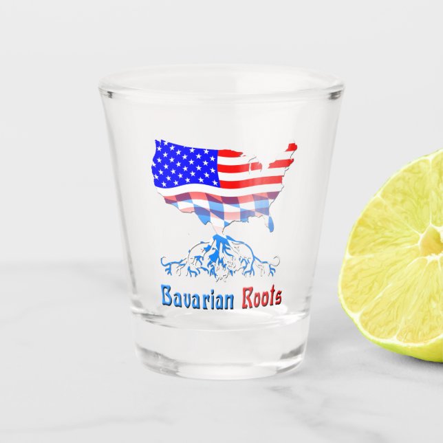 Bavarian American Roots, Bayern Bavaria Shot Glass (Front)