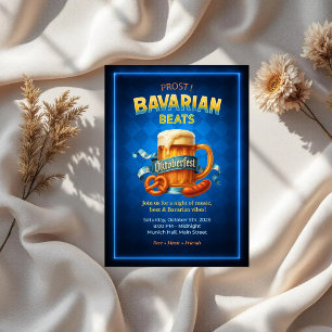 Bavarian Beats Oktoberfest Beer Party Invitation