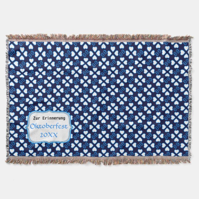 Bavarian blue white throw blanket (Front)