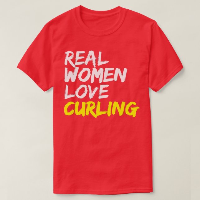 Bavarian Curling Team Real Women Love Curling  T-Shirt (Design Front)