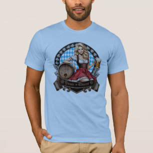 Bavarian Festivals blondes Dirndl with Prost Cheer T-Shirt