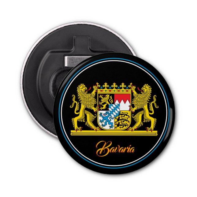 Bavarian Flag Bottle Opener, Bavaria Emblem /Party Bottle Opener (Front)