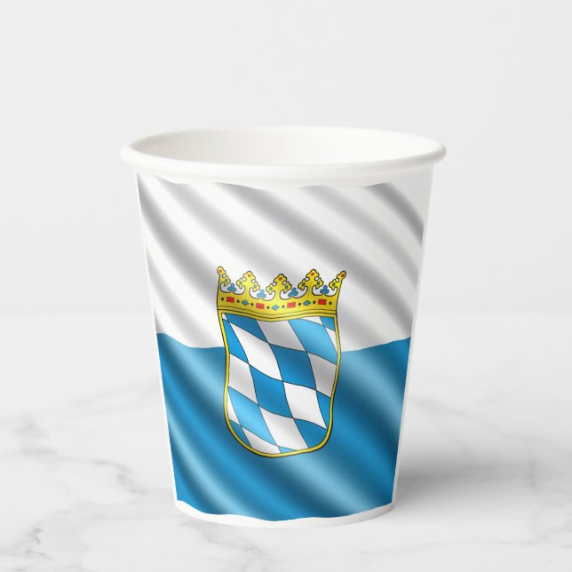 Bavarian flag-coat arms paper cups (Front)