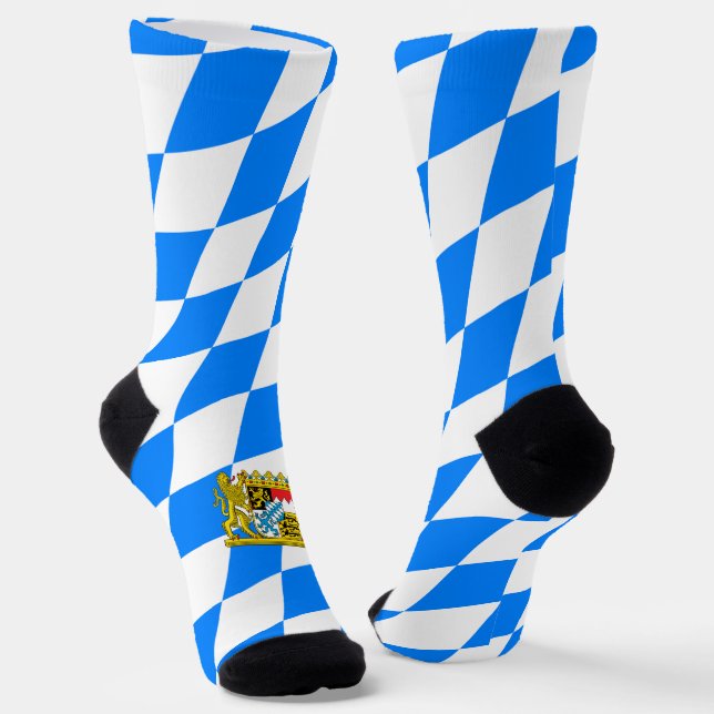 Bavarian flag-coat of arms socks (Angled)