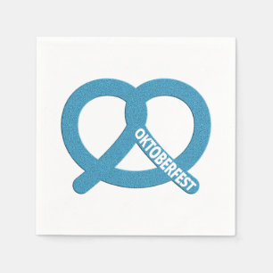Bavarian Flag Colors Pretzel Brezel Oktoberfest Napkin
