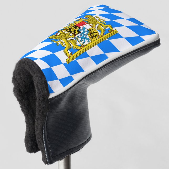 Bavarian flag golf head cover (3/4 Front)