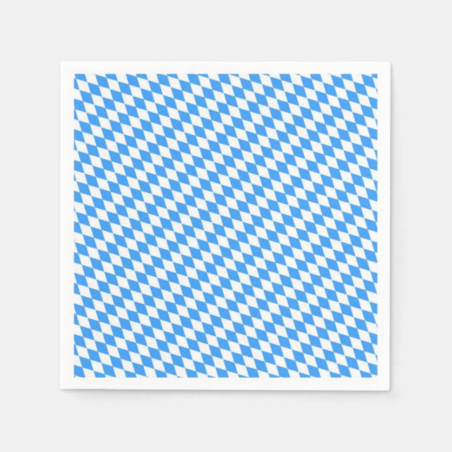 Bavarian Flag Patterned Octoberfest Napkin (Front)