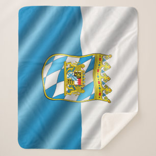 Bavarian flag sherpa blanket