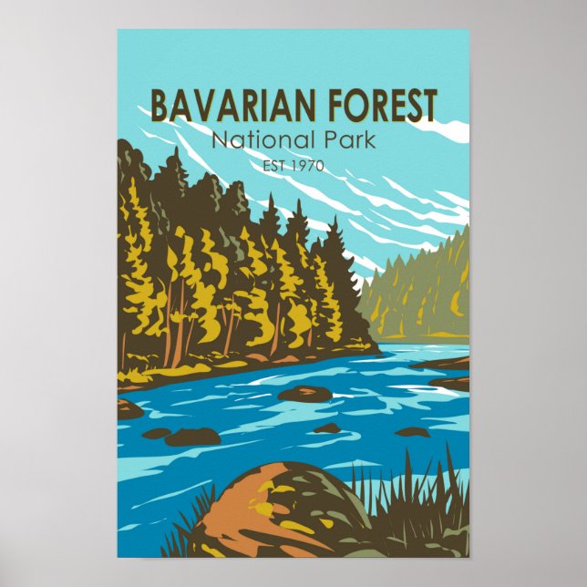 Bavarian Forest National Park Germany Vintage Poster (Front)