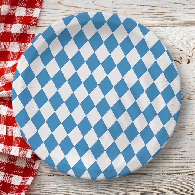 Bavarian Geometric Pattern for Oktoberfest. Paper Plate (Creator Uploaded)