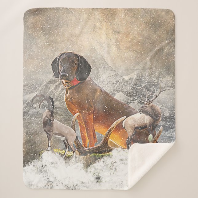 Bavarian Mountain Hound,  Art   Sherpa Blanket (Front)