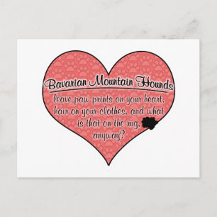 Bavarian Mountain Hound Paw Prints Dog Humour Postcard