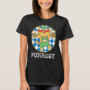 Bavarian Octoberfest Lederhosen Cat Drinking Beer T-Shirt