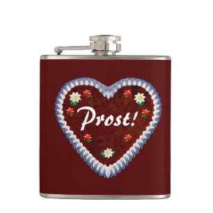 Bavarian Oktoberfest Heart Hip Flask