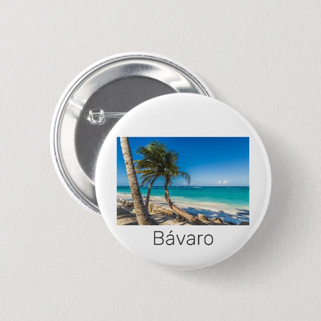 Bavaro Beach Caribbean Dominican Republic Souvenir 6 Cm Round Badge (Front & Back)