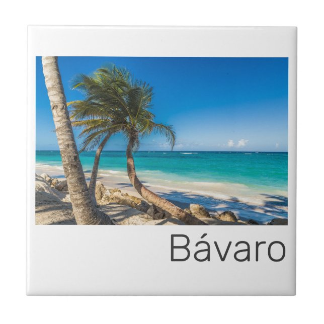 Bavaro Beach Caribbean Dominican Republic Souvenir Tile (Front)