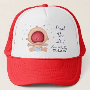 Bawling Baby - Boy Announcement for New Dad Trucker Hat