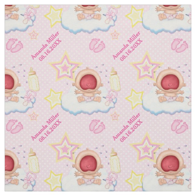 Bawling Baby Girl - Custom Text Fabric (Swatch)