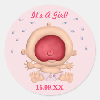 Bawling Baby It's A Girl Sticker