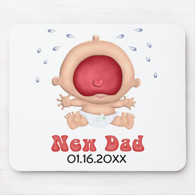 Bawling Baby - New Dad - Customise Mouse Pad (Front)