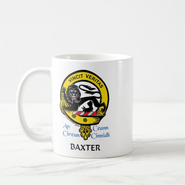 BAXTER Scottish Clan Crest Coffee Mug (Left)