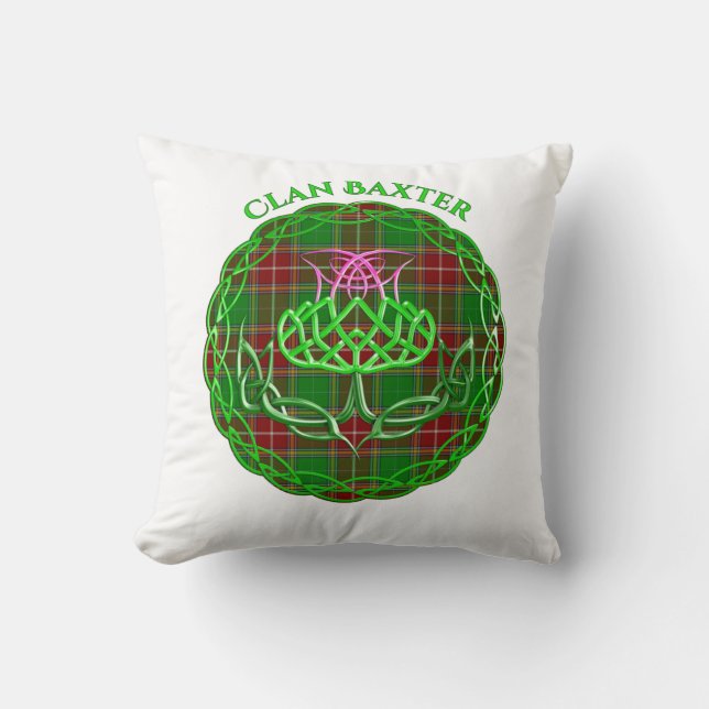 Baxter Scottish Tartan Celtic Thistle Cushion (Front)