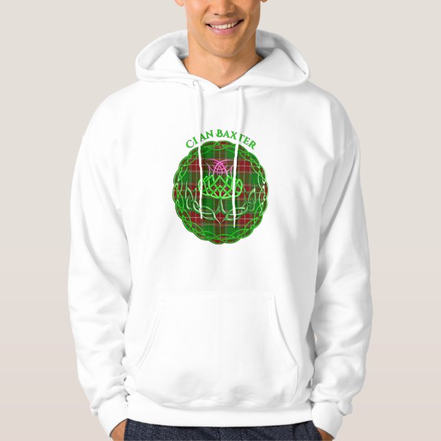 Baxter Scottish Tartan Celtic Thistle Hoodie (Front)