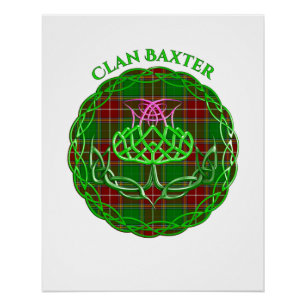 Baxter Scottish Tartan Celtic Thistle Poster