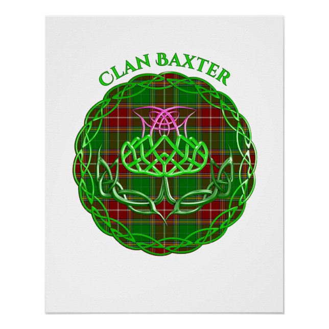 Baxter Scottish Tartan Celtic Thistle Poster (Front)
