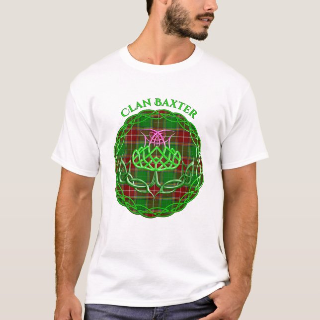 Baxter Scottish Tartan Celtic Thistle T-Shirt (Front)