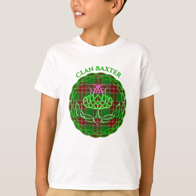 Baxter Scottish Tartan Celtic Thistle T-Shirt (Front)